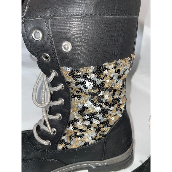 Justice Winter Boots w/ Sequins & Faux Fur - Girl's Size 3M -‎ Fabulous! - Picture 2 of 15